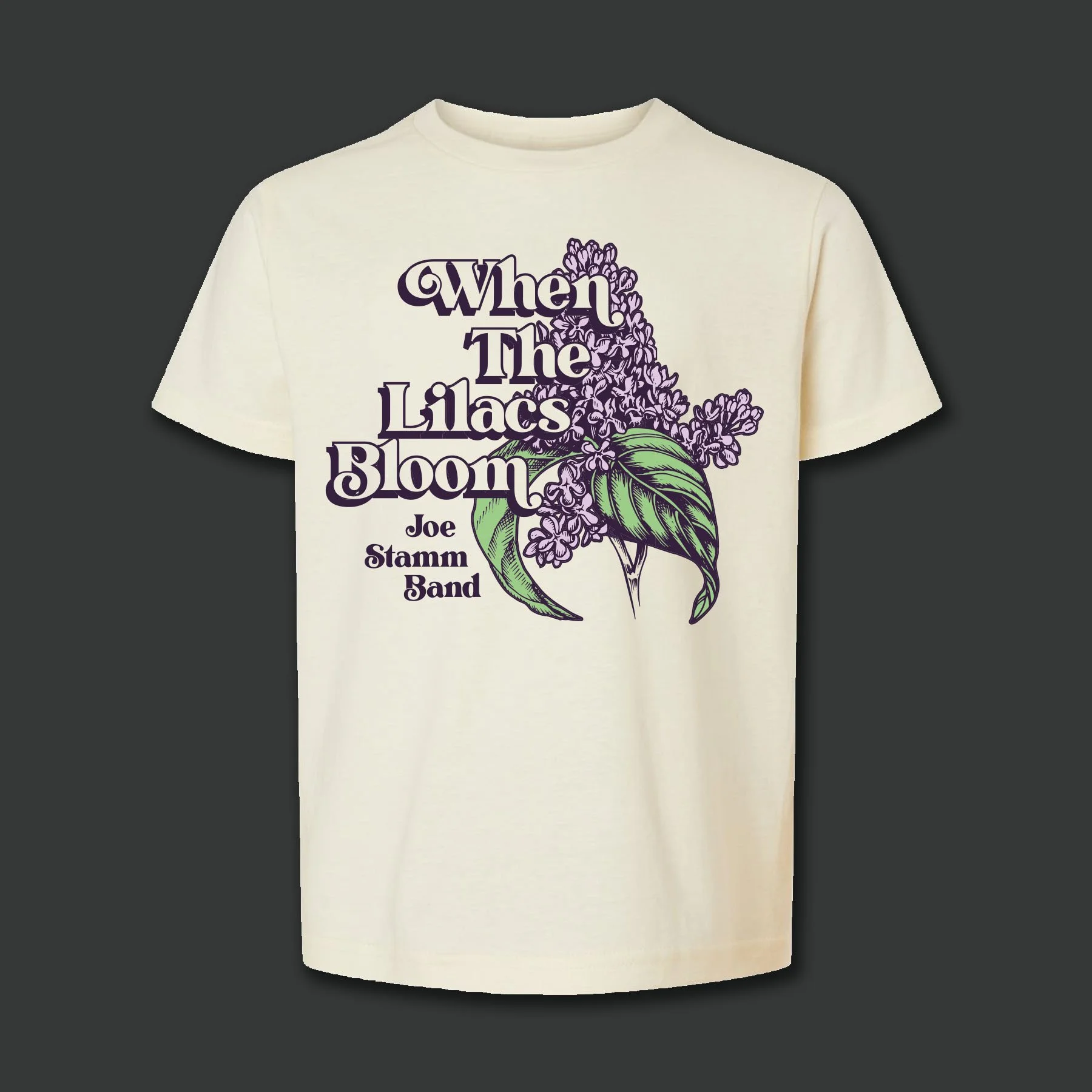 【SATIIIZ】Neden printed patch short-sleeved T-shirt Joe+Stamm+Band+Lilacs+Youth+T.